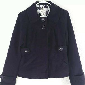 Anthropologie Tulle Purple Pea Coat Lined